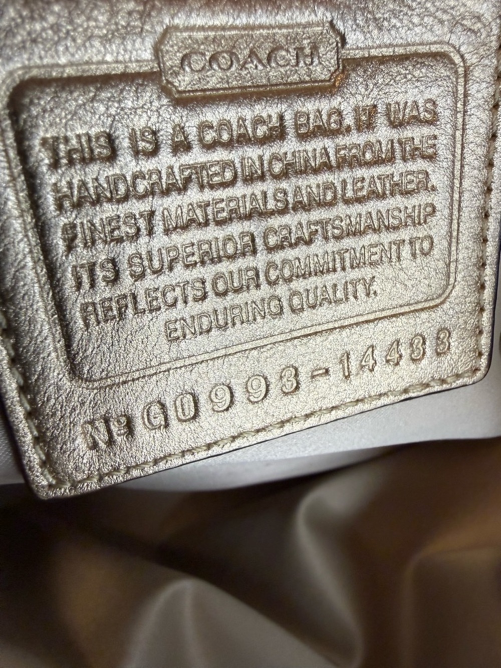 Coach Gold Signature Canvas Shoulder Bag - Picture 15 of 16